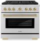 ZLINE Autograph Edition Paramount 36" Stainless Steel Pro Style Dual Fuel Range with Champagne Bronze Accents-0