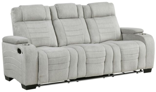 Homelegance® Ronan Light Gray Double Manual Reclining Sofa-0