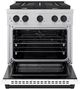 ZLINE Autograph Edition Paramount 30" Satin Stainless Steel Pro Style Dual Fuel Range with White Matte Door and Matte Black Accents-1