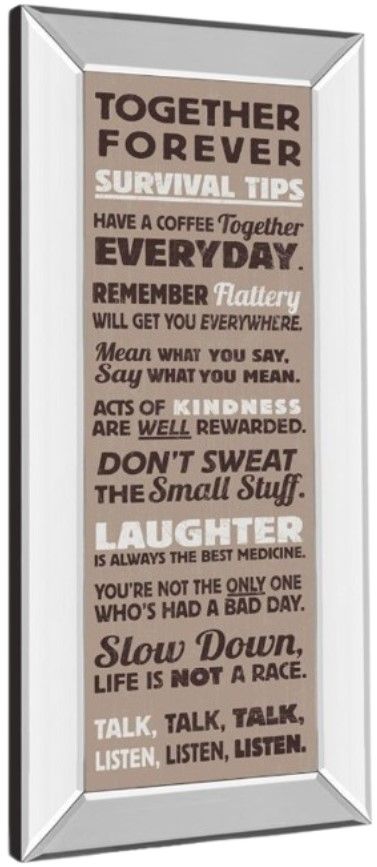 Classy Living Vintage Collection Survival Tips I Wall Art-3