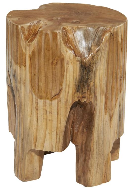 Deco Marche Brown Tree Stump Accent Table-0