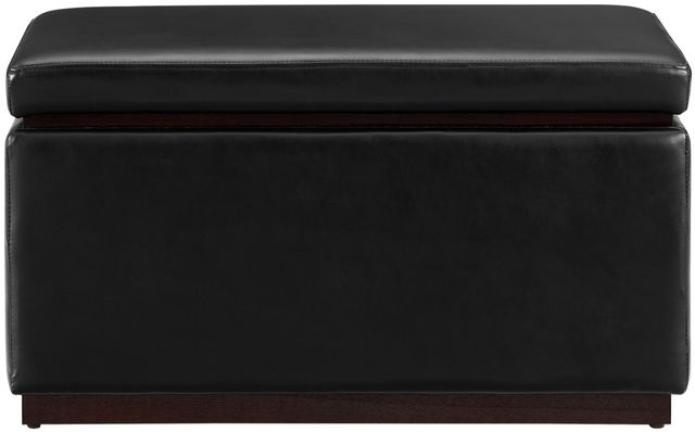 Linon Sunny Black Rectangle Ottoman-2