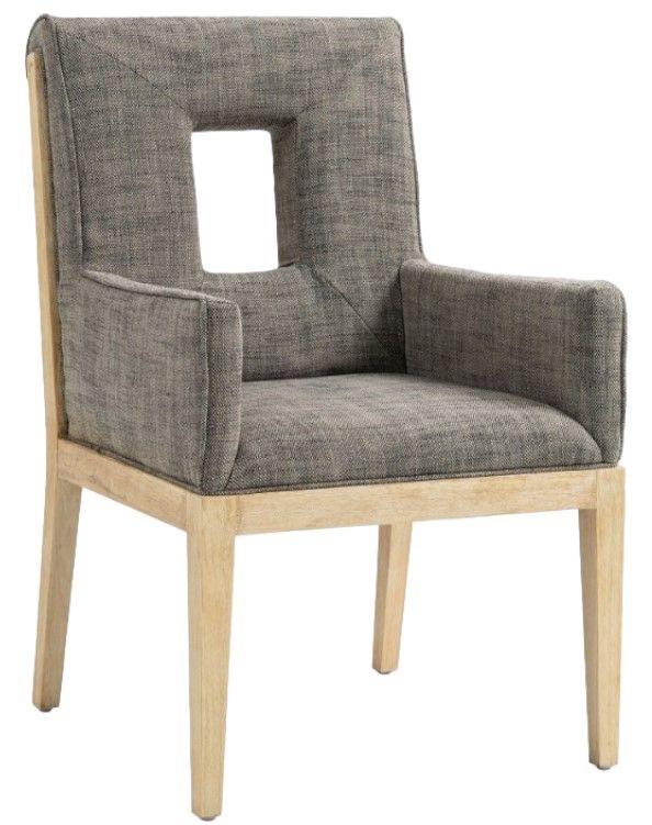 Meridian Furniture Gwendolyn Gray/Natural Linen Textured Upholstered Dining Chair-0