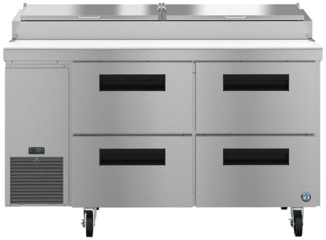 Hoshizaki 60" 16.63 Cu. Ft. Stainless Steel Two Section Pizza Prep Table Refrigerator-0
