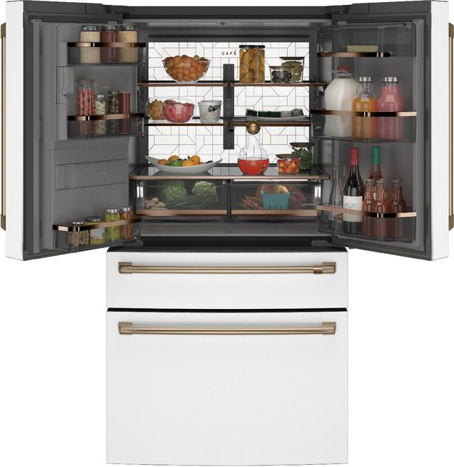 Café™ 36" 27.6 Cu. Ft. ENERGY STAR® Matte White 4-Door French Door Refrigerator-2