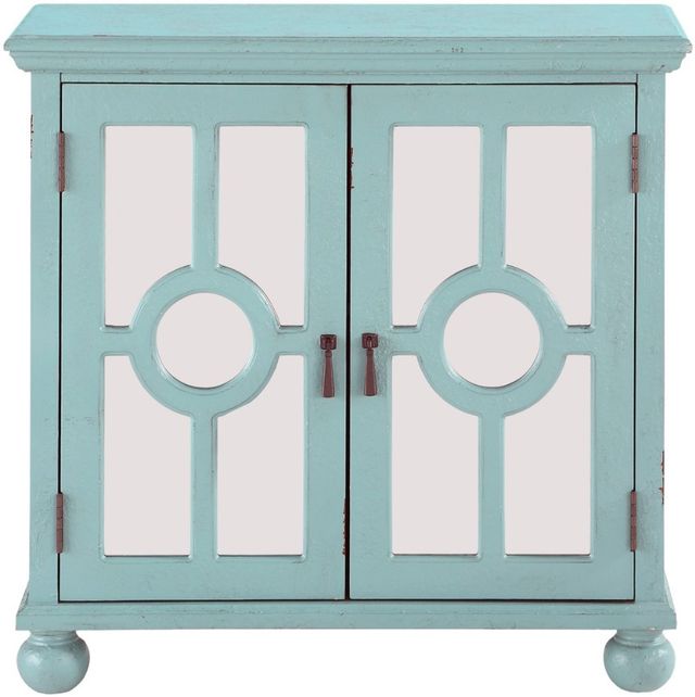 Homelegance® Polly Antique Aqua Accent Chest with Mirror-2