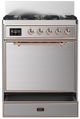 Ilve® Majestic III 30" Stainless Steel Pro Style Dual Fuel Liquid Propane Range with Solid Door and Copper Trim-2