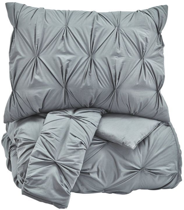 Signature Design by Ashley® Rimy 3-Piece Gray Queen Comforter Set-0