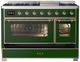 Ilve® Majestic III 48" Emerald Green Pro Style Dual Fuel Natural Gas Range with Triple Glass Door and Copper Trim-1