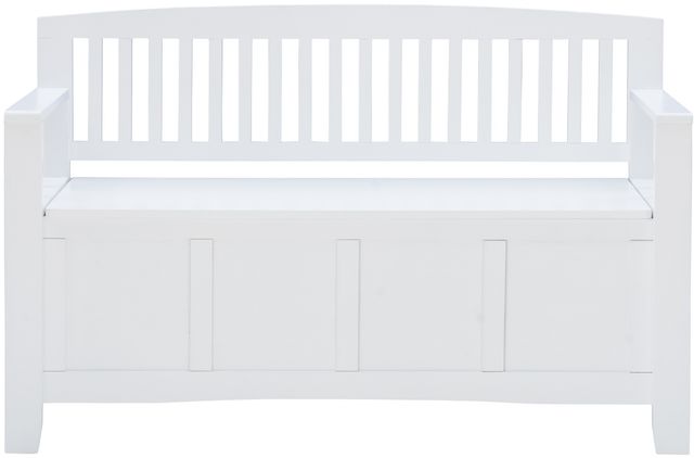 Linon Cynthia White Storage Bench-2