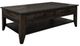 International Furniture Direct Dark Teak Stained Dark Cocktail Table-0