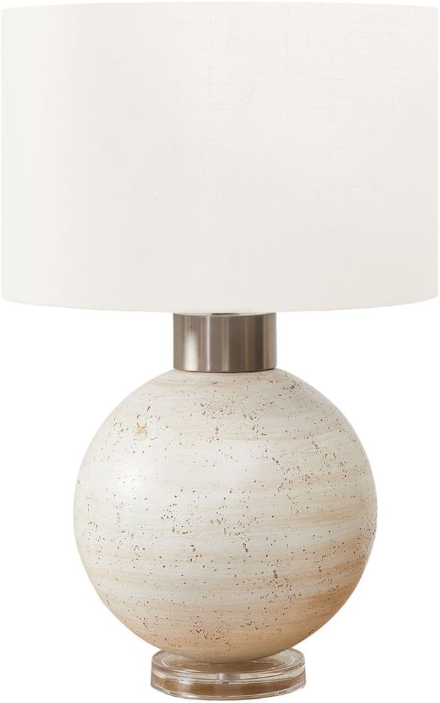 Monarch Specialties Inc. Beige Resin Table Lamp with Ivory Shade-0
