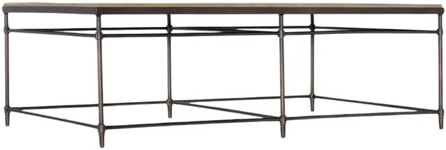 Hooker® Furniture Saint Armand Light Natural Rectangular Cocktail with Antique Bronze Base-0