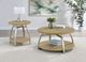 Coaster® Dacre 2-Piece Greige Coffee Table with Satin Nickel Base-1