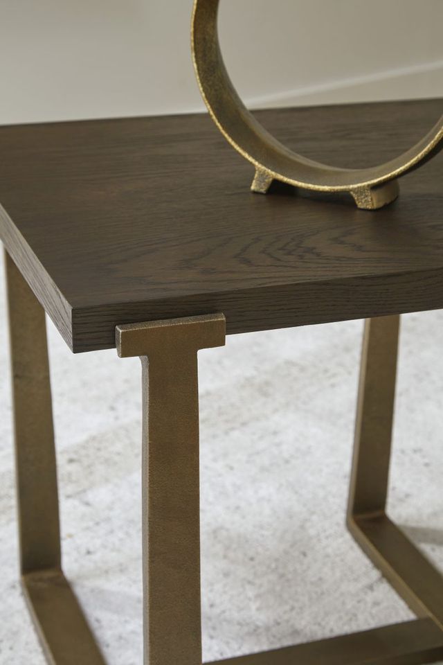 Signature Design by Ashley® Balintmore Brown End Table with Antique Gold Gase-2