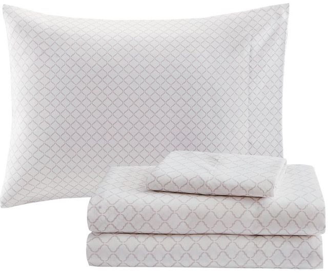 Olliix by Madison Park Essentials 16 Piece Purple California King Madeline Jacquard Complete Bedding Set with 2 Sheet Sets-1