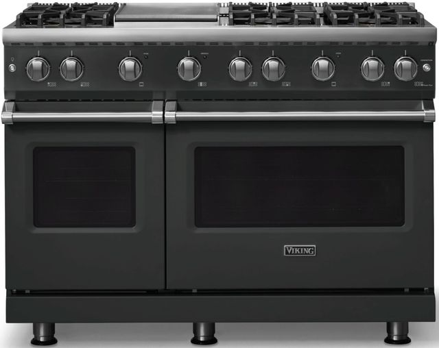 Viking® 5 Series 48" Antique Bronze Pro Style Gas (NG) Range with Polished Chrome Trim-0