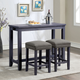 Furniture of America® Caerleon 3-Piece Antique Blue/Gray Counter Table Set-1