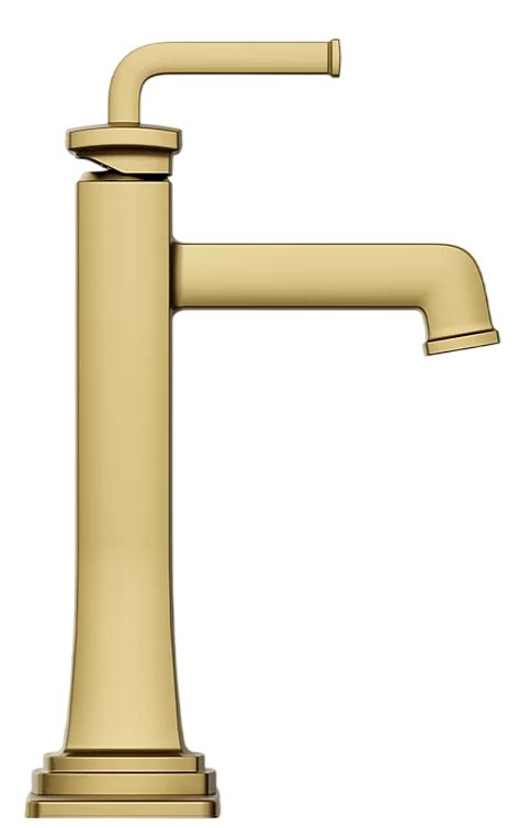 KOHLER® Riff® Vibrant Brushed Moderne Brass Tall Single-Handle Bathroom Sink Faucet-2