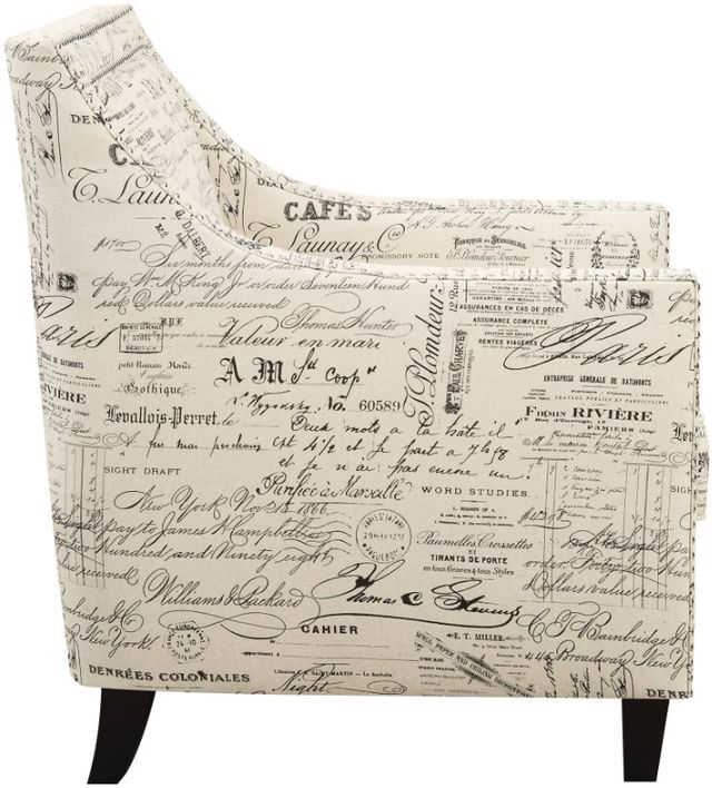 Elements International Erica French Script Chair and Ottoman Set-3