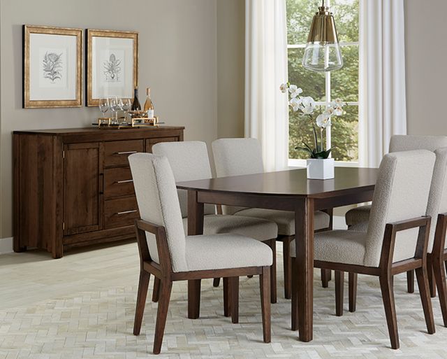 LM Co Home By Vaughan-Bassett Crafted Cherry by Ben & Erin Napier Dark Cherry/Oatmeal Upholstered Side Chair-1