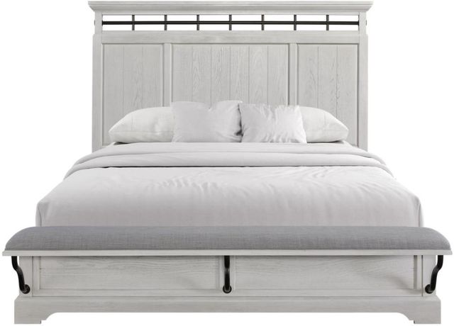 Bernards Bellamy Lane Whitewash Queen Panel Bed with Bench-2