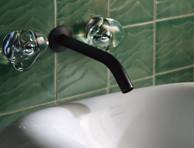 KOHLER® Landshapes® Vibrant Brushed Nickel Wall-Mount Bathroom Sink Faucet Handle Trim-1