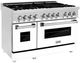 ZLINE Legacy 48" Satin Stainless Steel Pro Style Dual Fuel Range with White Matte Door with Griddle-0