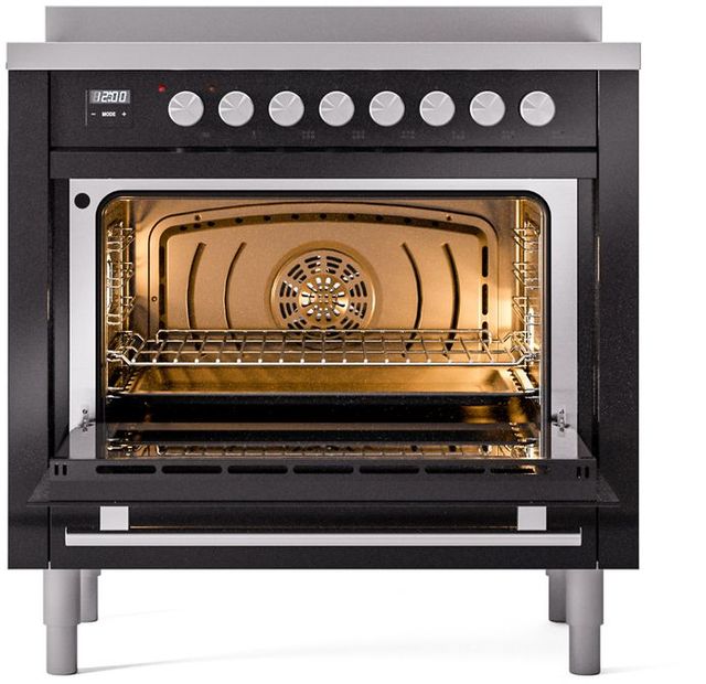 Ilve® Professional Plus II 36" Glossy Black Pro Style Induction Range-3