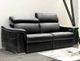 Fornirama 3485 Black Power Reclining Condo Sofa with Adjustable Headrest-1