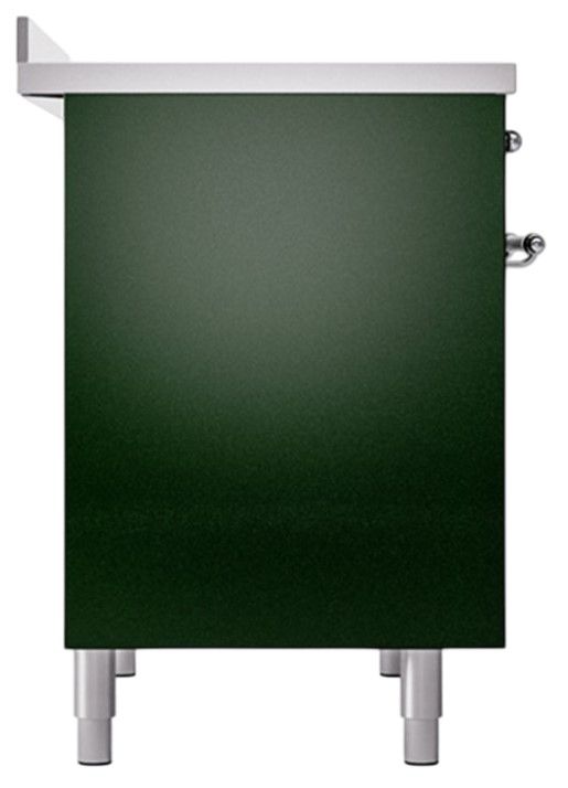 Ilve® Nostalgie II Noblesse 40'' Emerald Green Pro Style Induction Range with Chrome Trim-2