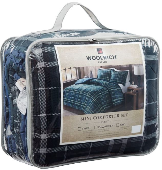 Olliix by Woolrich Alton Flint Navy King Cozy Spun Down Alternative Comforter Mini Set-1