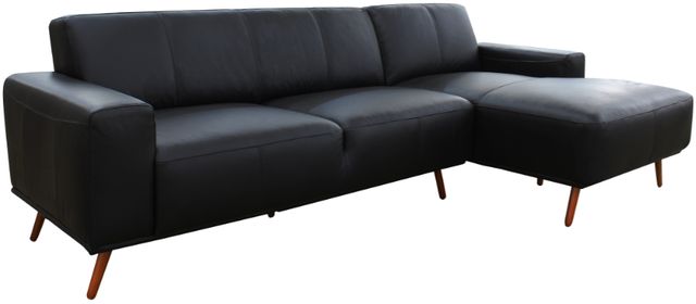 Mazin Furniture Ipanema 2-Piece Black Right-Arm Facing Loveseat Sectional and Chaise-0