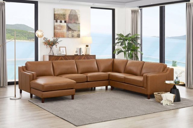Hydeline® Bella 4-Piece Cognac Brown Left-Arm Facing Sectional-2