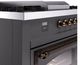 Ilve® Nostalgie II Noblesse 60'' Graphite Matte Pro Style Dual Fuel Range with Burnished Trim-4