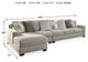 Benchcraft® Ardsley 3-Piece Pewter Left-Arm Facing Chaise Sectional-1