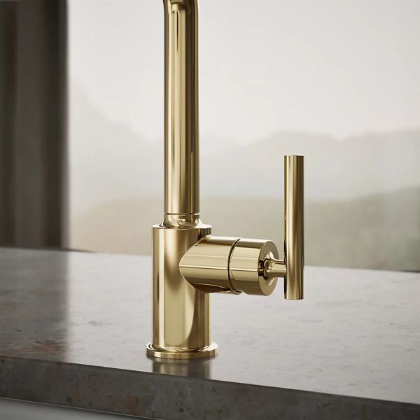 KOHLER® Purist® Vibrant French Gold Single-Handle Kitchen Sink Faucet-4