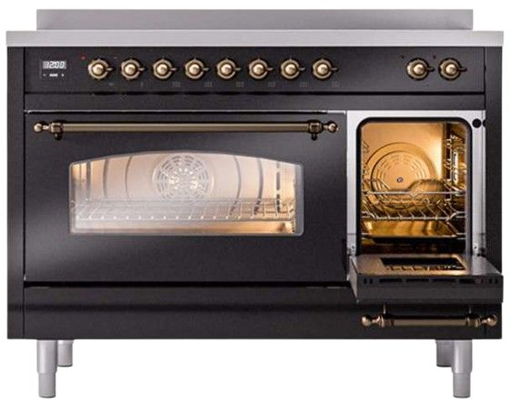 Ilve® Nostalgie II Series 48" Glossy Black Pro Style Induction Range-2