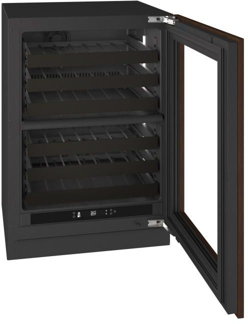 U-Line® Seamless Collection 24" 4.9 Cu. Ft. Panel Ready Dual-Zone Wine Refrigerator with Glass Door-4