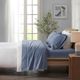 Olliix by True North by Sleep Philosophy Blue Solid Queen Cozy 100% Cotton Flannel Printed Sheet Set-3
