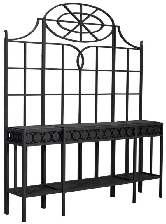 Lane Venture® Winterthur Estate Obsidian Black Outdoor Trellis-1