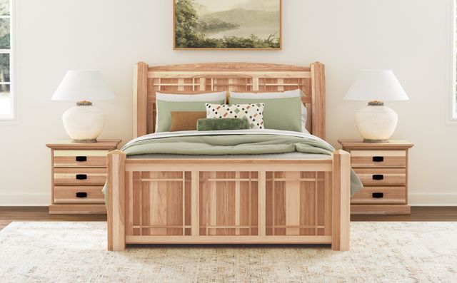 A-America® Amish Highlands Natural Queen Arch Storage Panel Bed-1