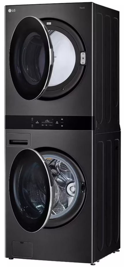 LG Black Steel Gas Laundry Center, 5.0 Cu. Ft. Washer and 7.4 Cu. Ft. Dryer Set-2