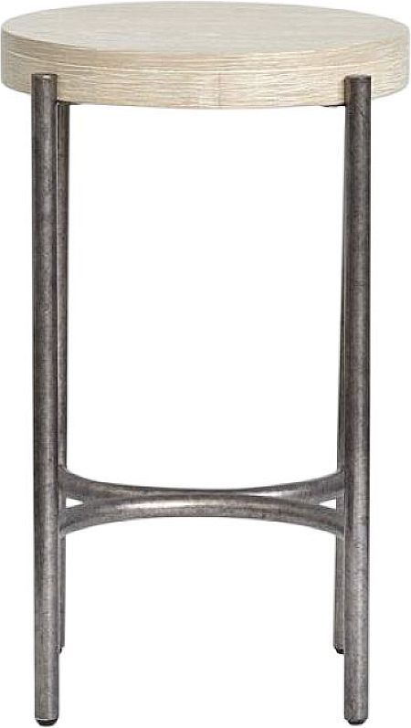 Magnussen Home® Jennings Edgecomb Grey/Weathered Antique Nickel Round Accent Table-2