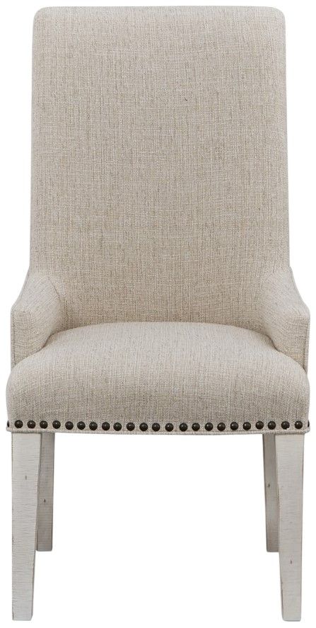 Magnussen Home® Bronwyn Alabaster/Baja Natural Upholstered Host Side Chair-3