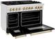 ZLINE Autograph Edition 48" Satin Stainless Steel Pro Style Dual Fuel Range with Black Matte Door-1
