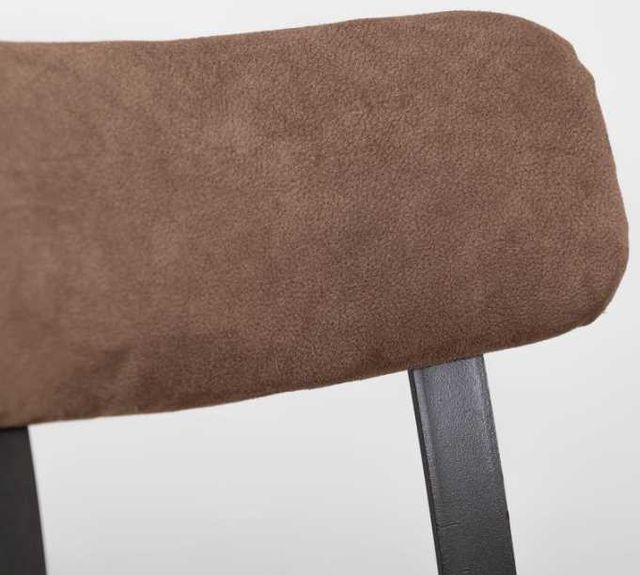 International Furniture Direct Altea Brown/Matte Black Upholstered Adjustable Barstool-4