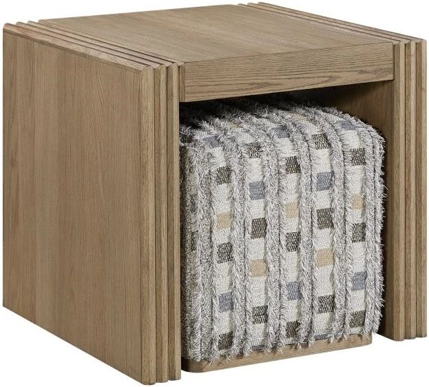 Bernards Linné Wheat End Table with Stool-0