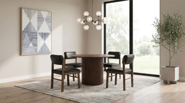 Coaster® Hamlyn 5-Piece Black/Walnut Dining Table Set-1