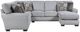 Homelegance® Kieran 3-Piece Gray U-Shape Sectional and Chaise-3